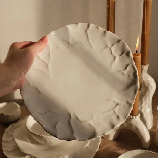 Large plate "White Pearl 2"