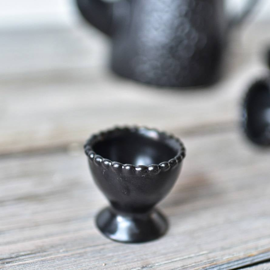 Handmade egg cup, black