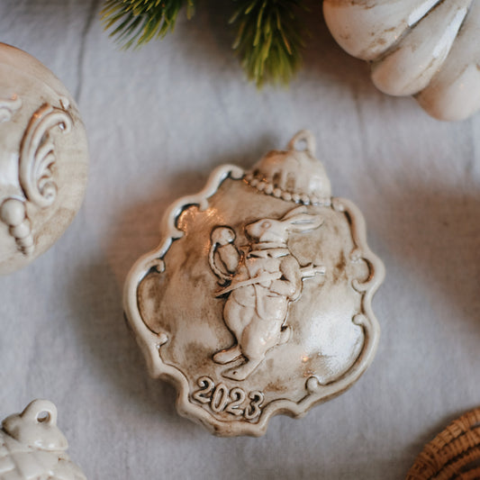 Handmade Christmas tree toy "Symbol of the year 2023 Hare"