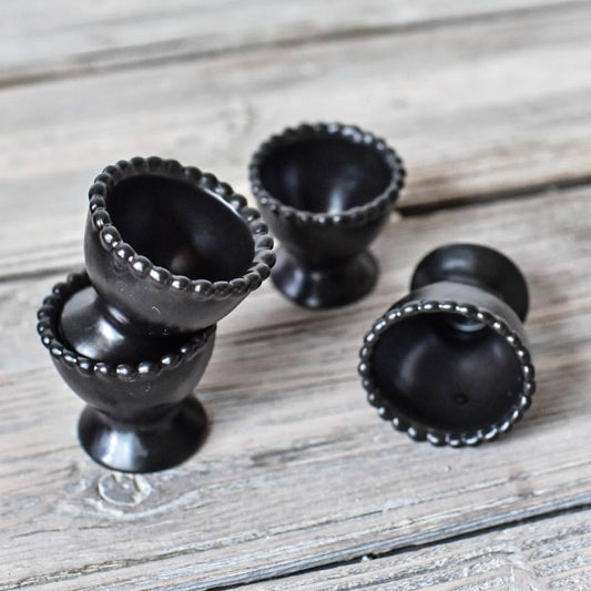 Handmade Egg Cup Set, Black