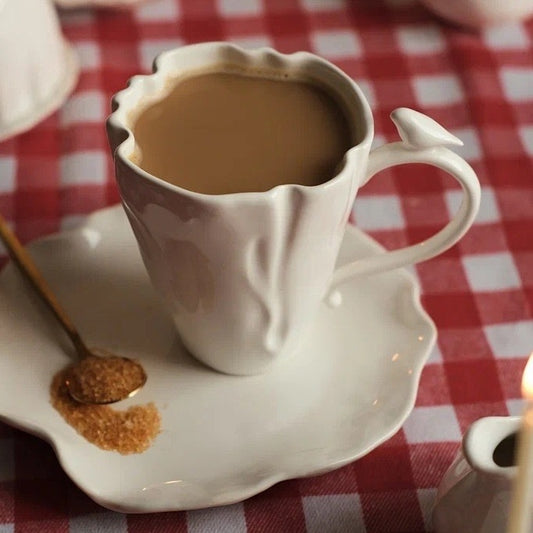 Handmade mug with a bird
