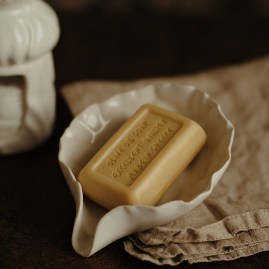 Soap dish with drain White Pearl