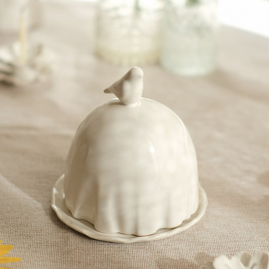 Lemon bowl with a bird