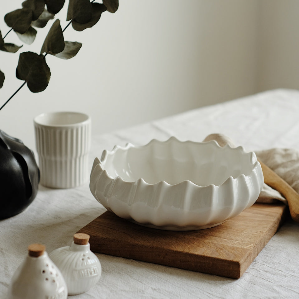Salad bowl large White Pearl
