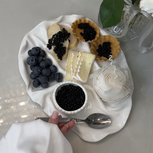 Handmade crumpled fabric dish