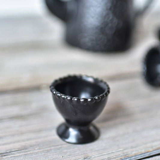 Handmade egg cup, black