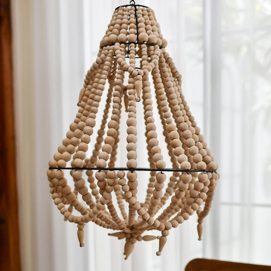 Wooden Bead Chandelier Lampshade